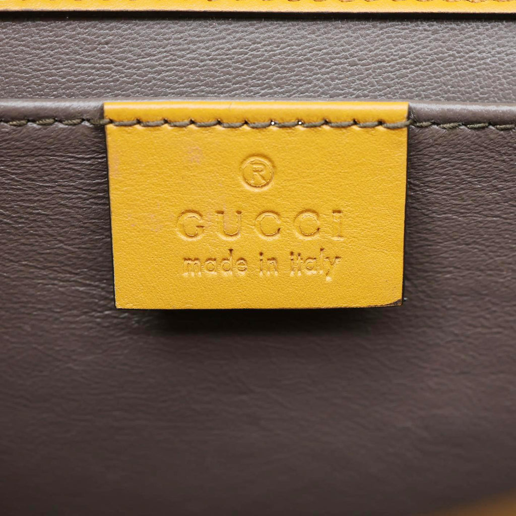 GUCCI Zumi Flap Smooth Leather Shoulder Bag Yellow 572375