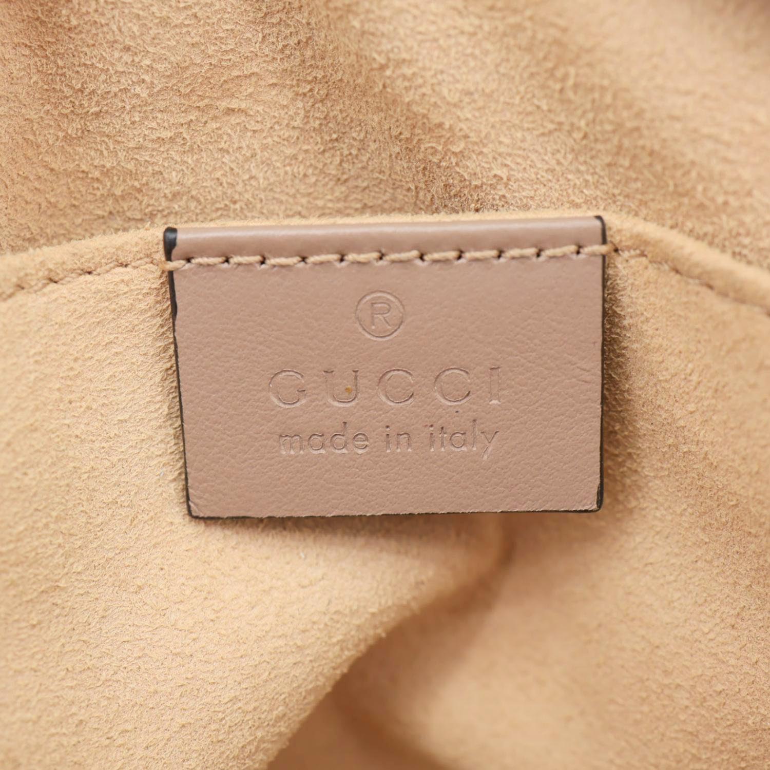 GUCCI GG Marmont Mini Matelasse Leather Crossbody Bag Dusty Pink 448065
