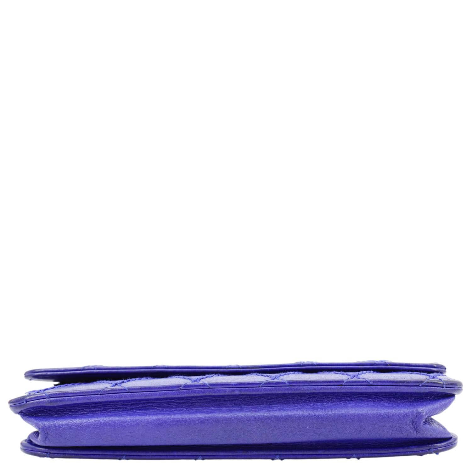 CHANEL Fancy CC Quilted Calfskin Leather Wallet On Chain Bag Royal Blue