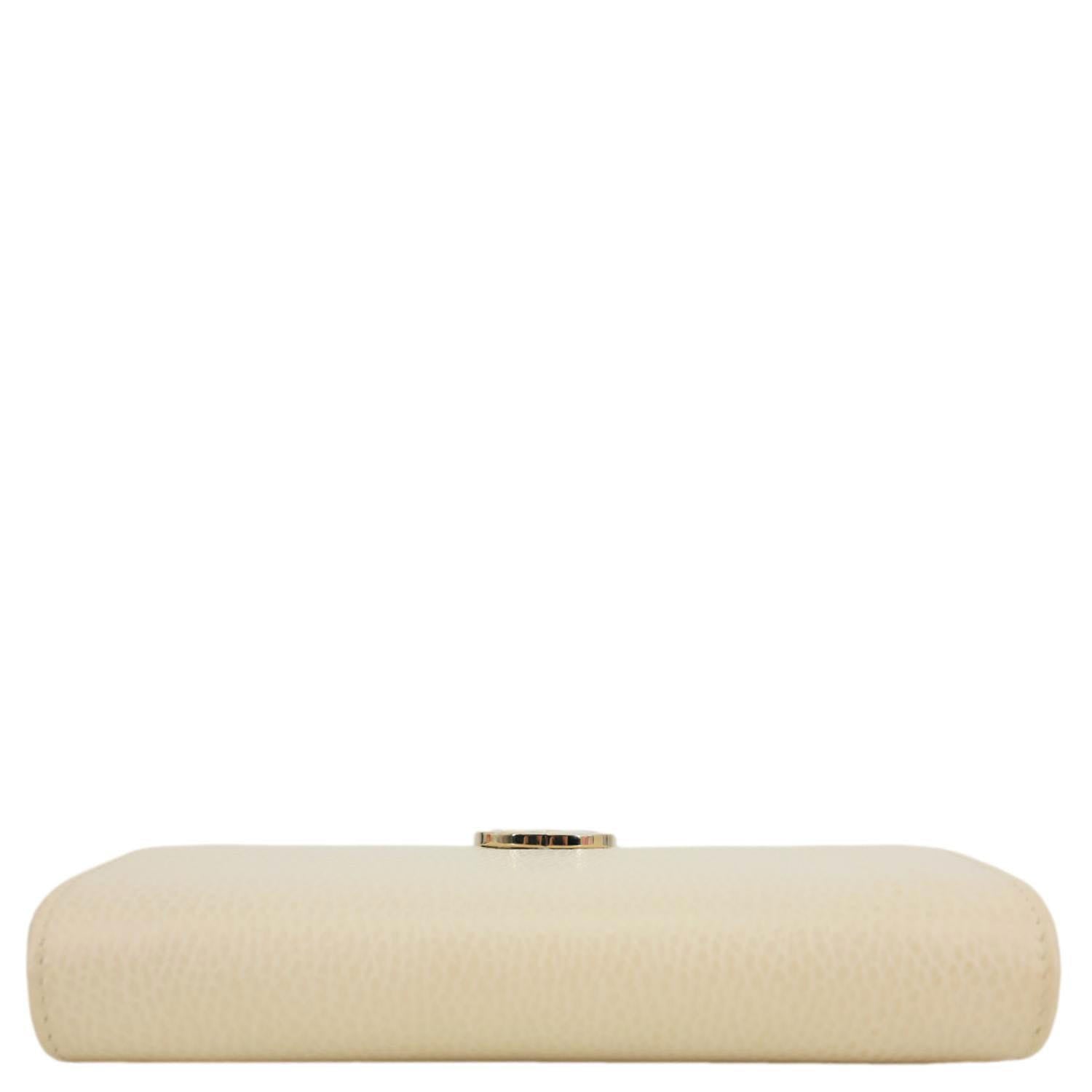 GUCCI GG Interlocking Leather Wallet On Chain Crossbody Bag Off White 615523