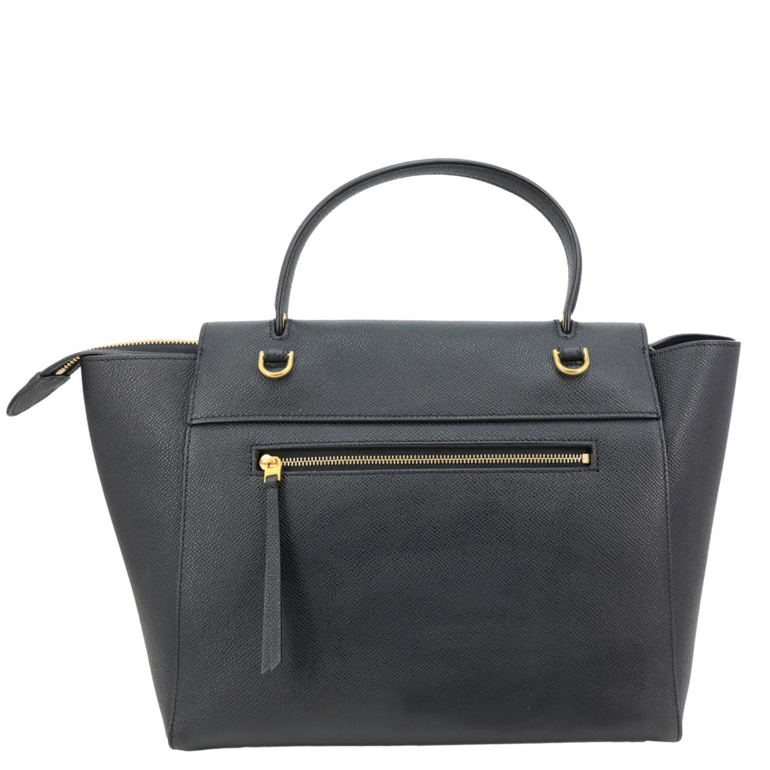 CELINE Belt Grained Calfskin Leather 2Way Shoulder Bag Black