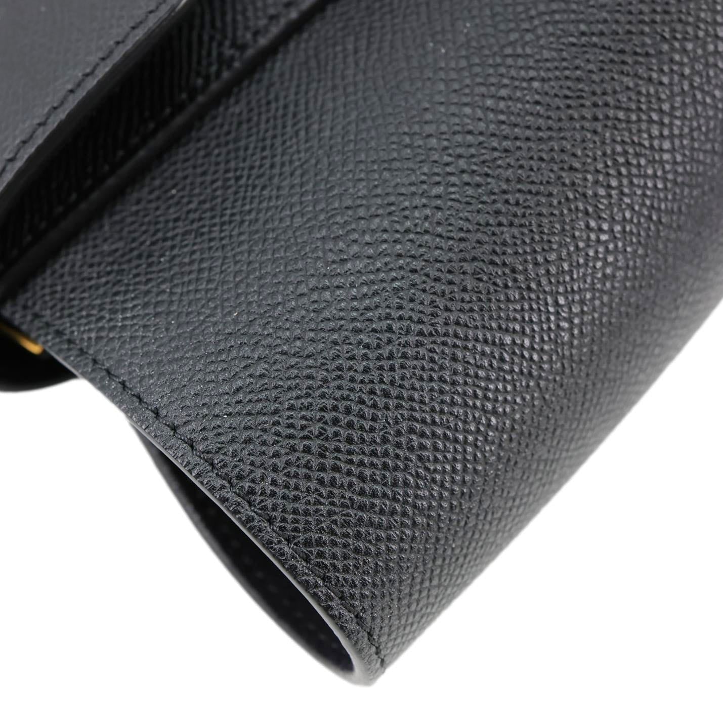 CELINE Belt Grained Calfskin Leather 2Way Shoulder Bag Black