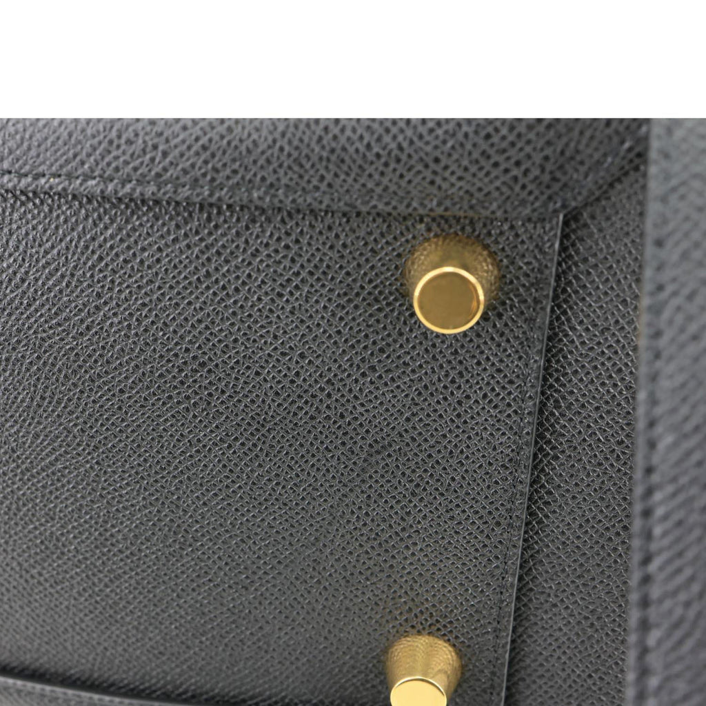 CELINE Belt Grained Calfskin Leather 2Way Shoulder Bag Black