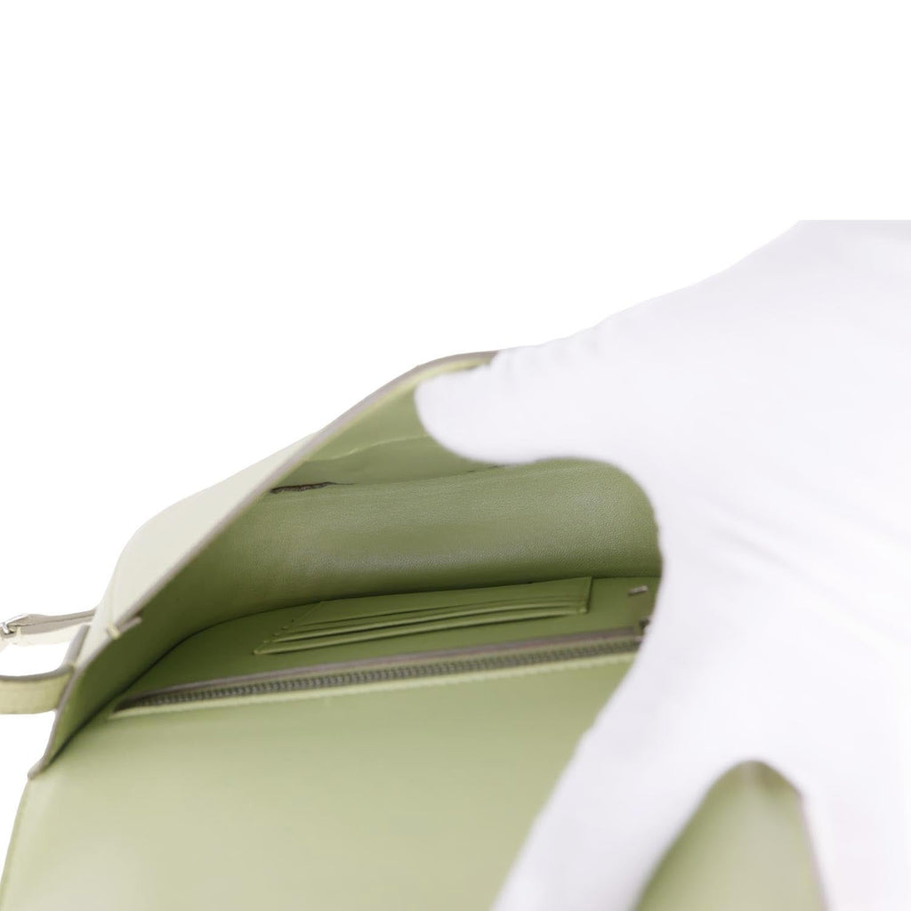 CELINE Trotteur Small Grained Calfskin Leather Shoulder Bag Sage