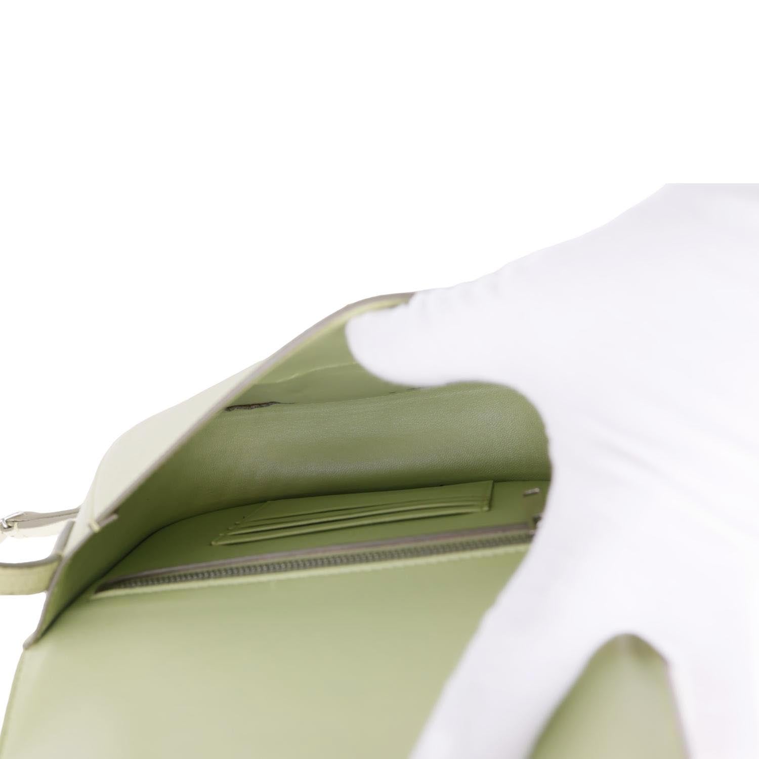 CELINE Trotteur Small Grained Calfskin Leather Shoulder Bag Sage