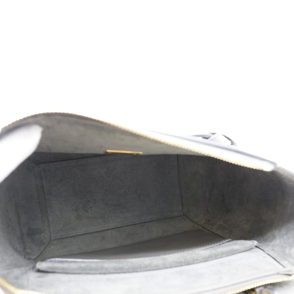 CELINE Mini Belt Grained Calfskin Leather Shoulder Bag Grey