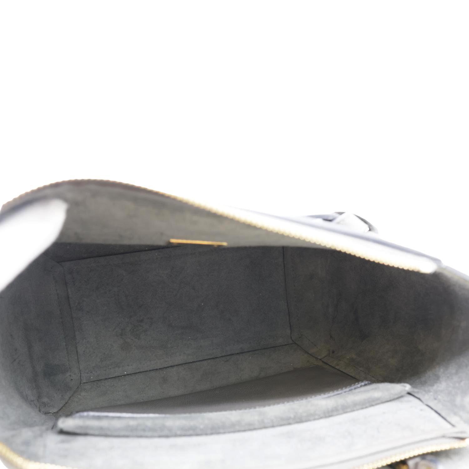 CELINE Mini Belt Grained Calfskin Leather Shoulder Bag Grey