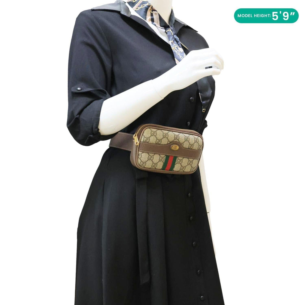 GUCCI Web Ophidia GG Supreme Canvas Belt Bag Beige 519308
