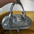 🔥 Authentic Vintage Chloé Paddington Zippy Satchel Bag in Grey Blue Leather Pre-owned 🔥