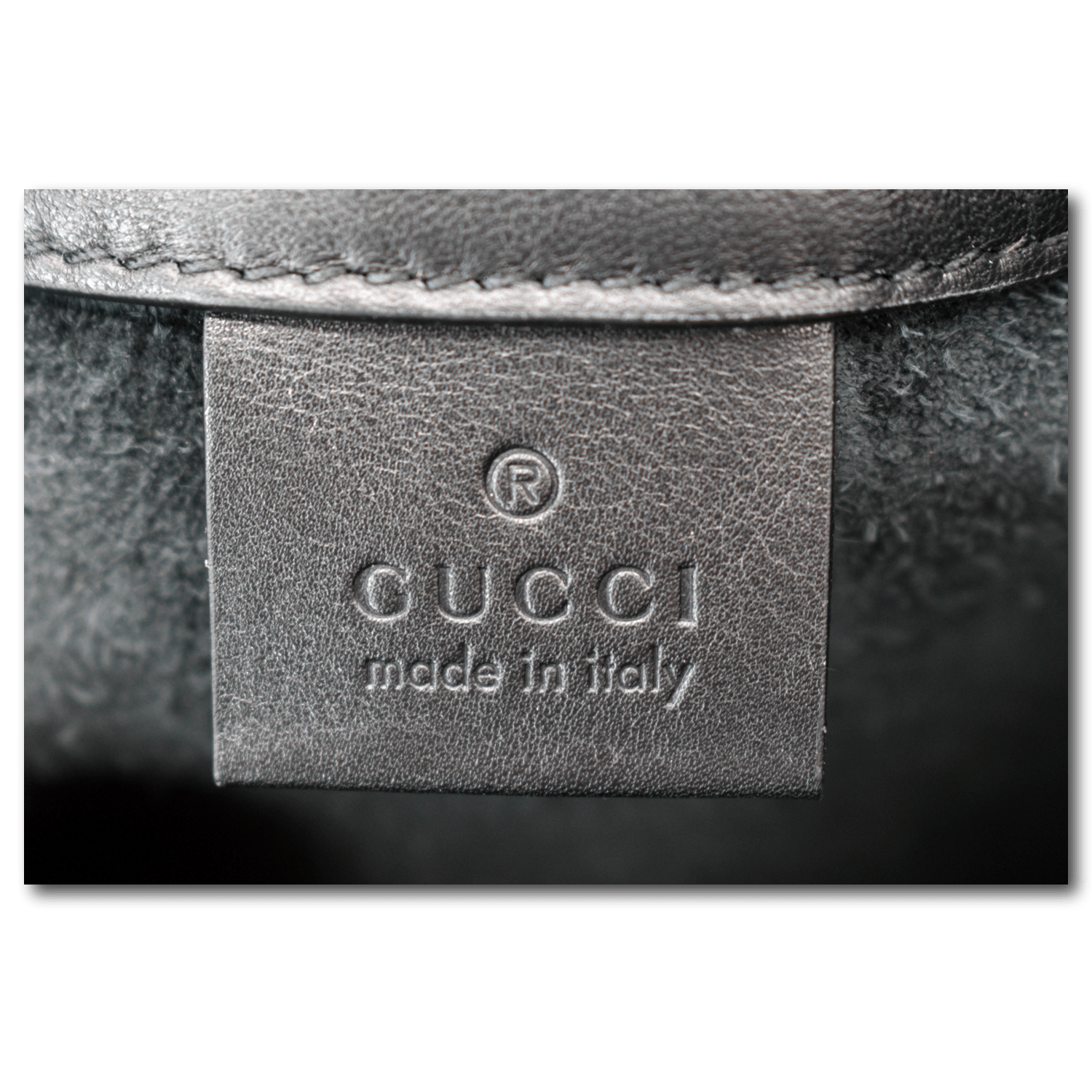 GUCCI Drawstring Print Leather Backpack Bag Black 494053