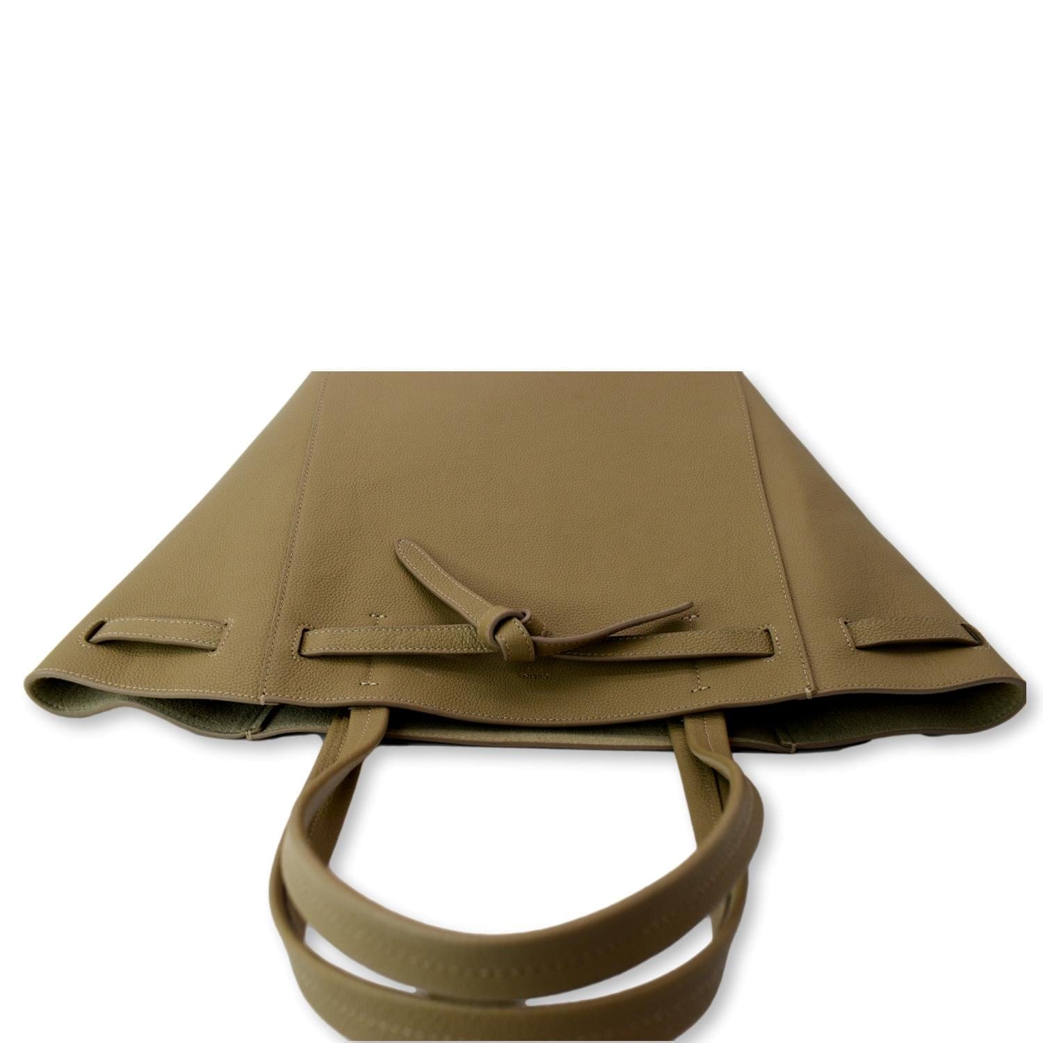 CELINE Cabas Phantom Grained Calfskin Leather Tote Bag Taupe