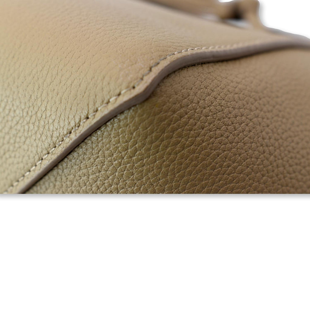 CELINE Cabas Phantom Grained Calfskin Leather Tote Bag Taupe