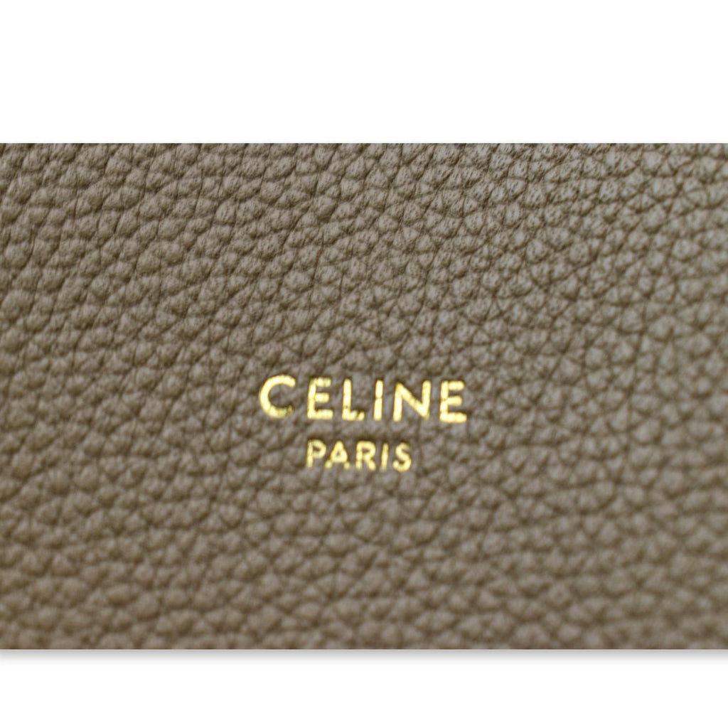 CELINE Cabas Phantom Grained Calfskin Leather Tote Bag Taupe
