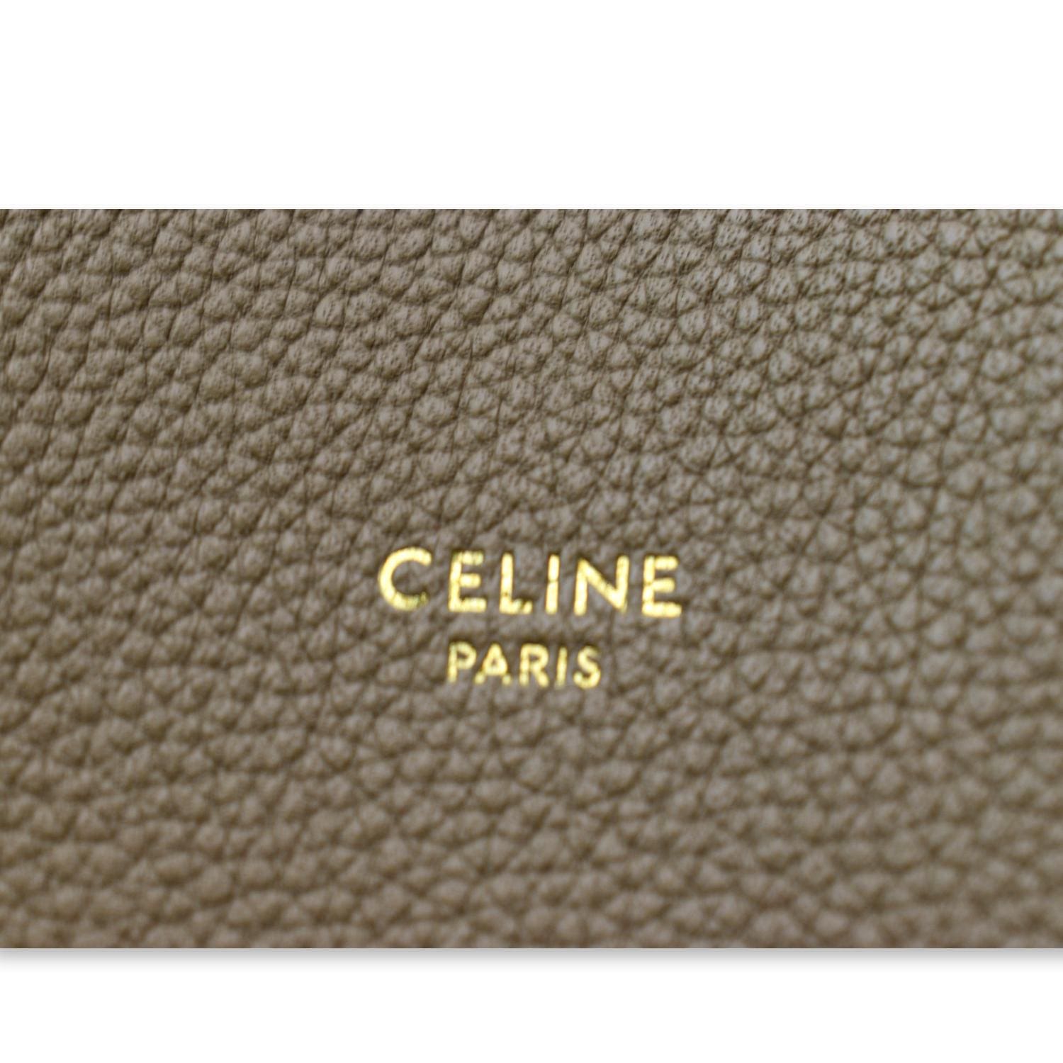 CELINE Cabas Phantom Grained Calfskin Leather Tote Bag Taupe