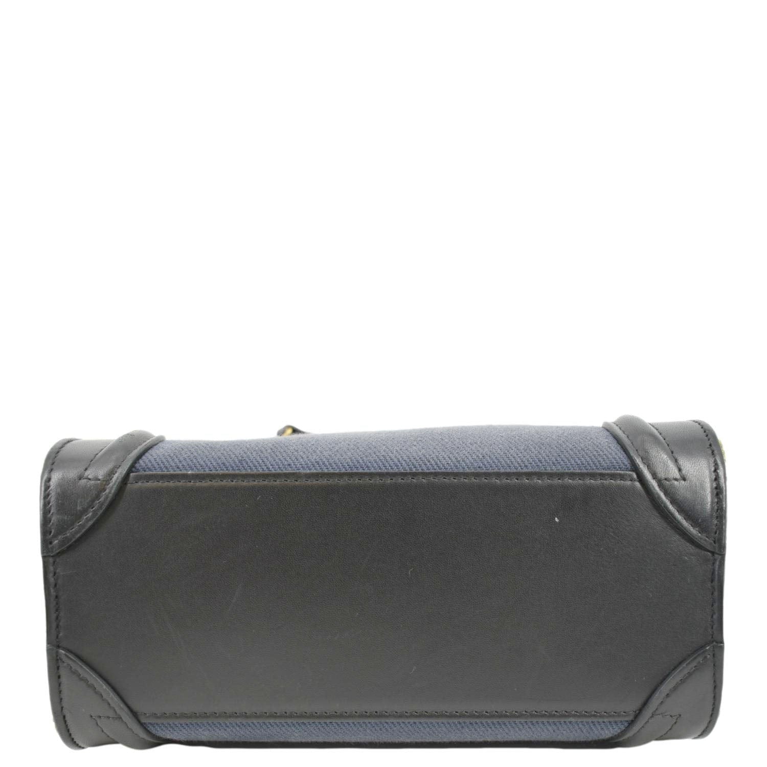 CELINE Nano Luggage Textile Leather Shoulder Bag Tricolor