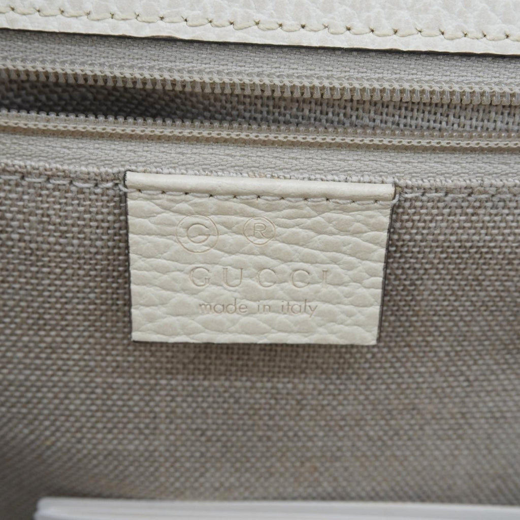 GUCCI Interlocking GG Medium Calfskin Leather Shoulder Bag Off White 510303