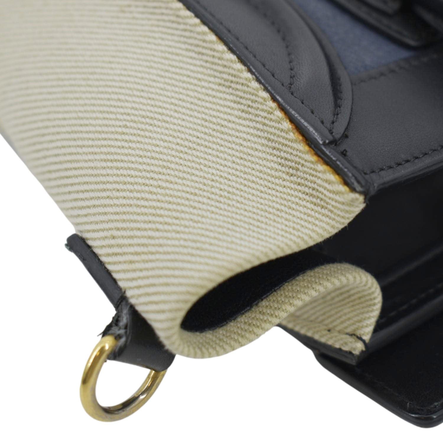 CELINE Nano Luggage Textile Leather Shoulder Bag Tricolor