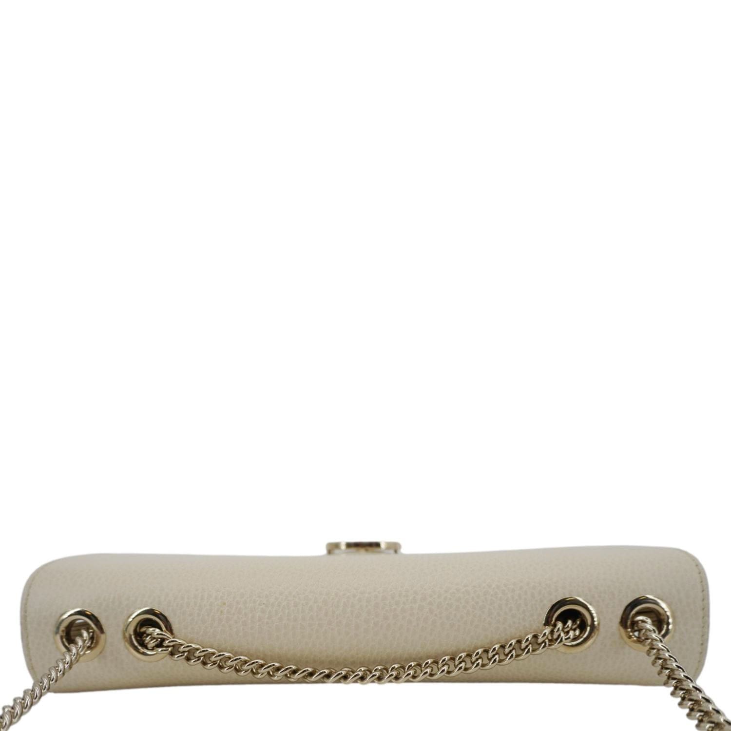 GUCCI Interlocking GG Medium Calfskin Leather Shoulder Bag Off White 510303