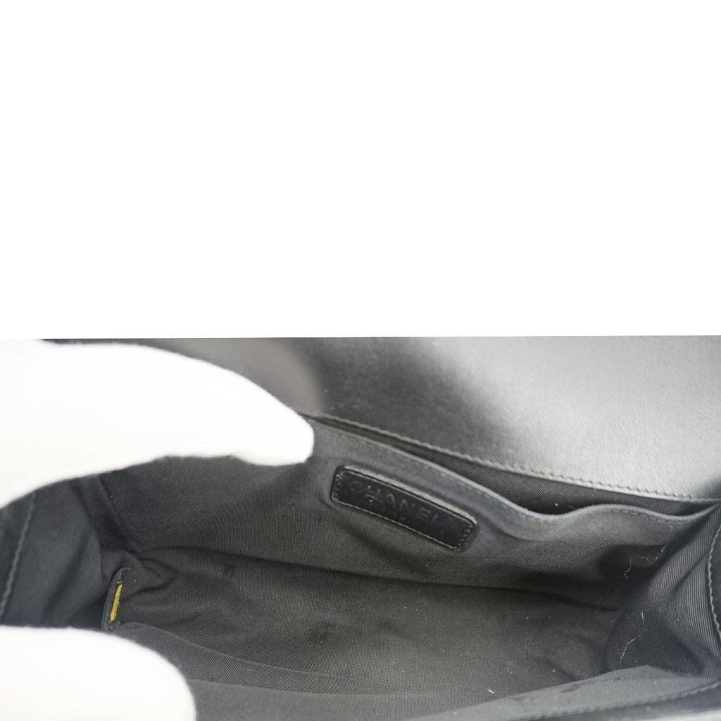 CHANEL Boy Flap Medium Plexiglass Patent Leather Crossbody Bag Black