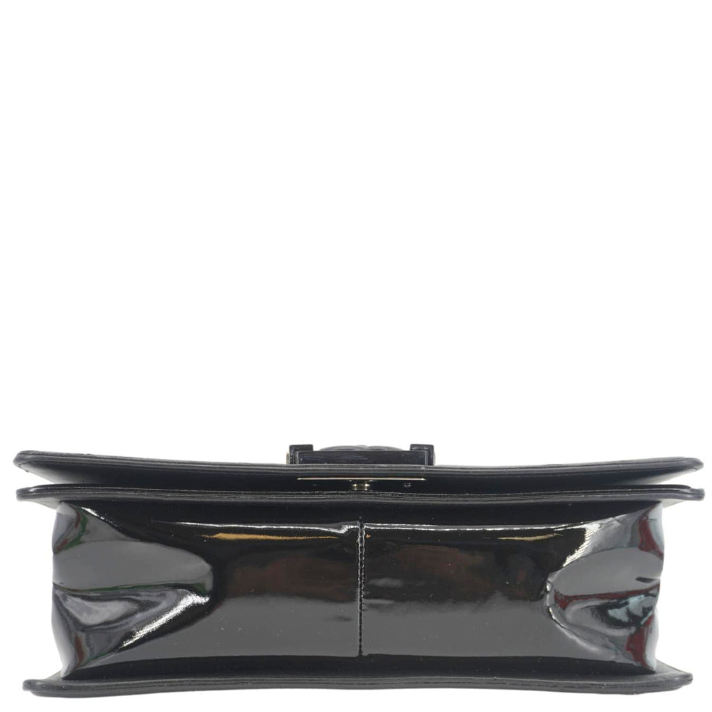 CHANEL Boy Flap Medium Plexiglass Patent Leather Crossbody Bag Black
