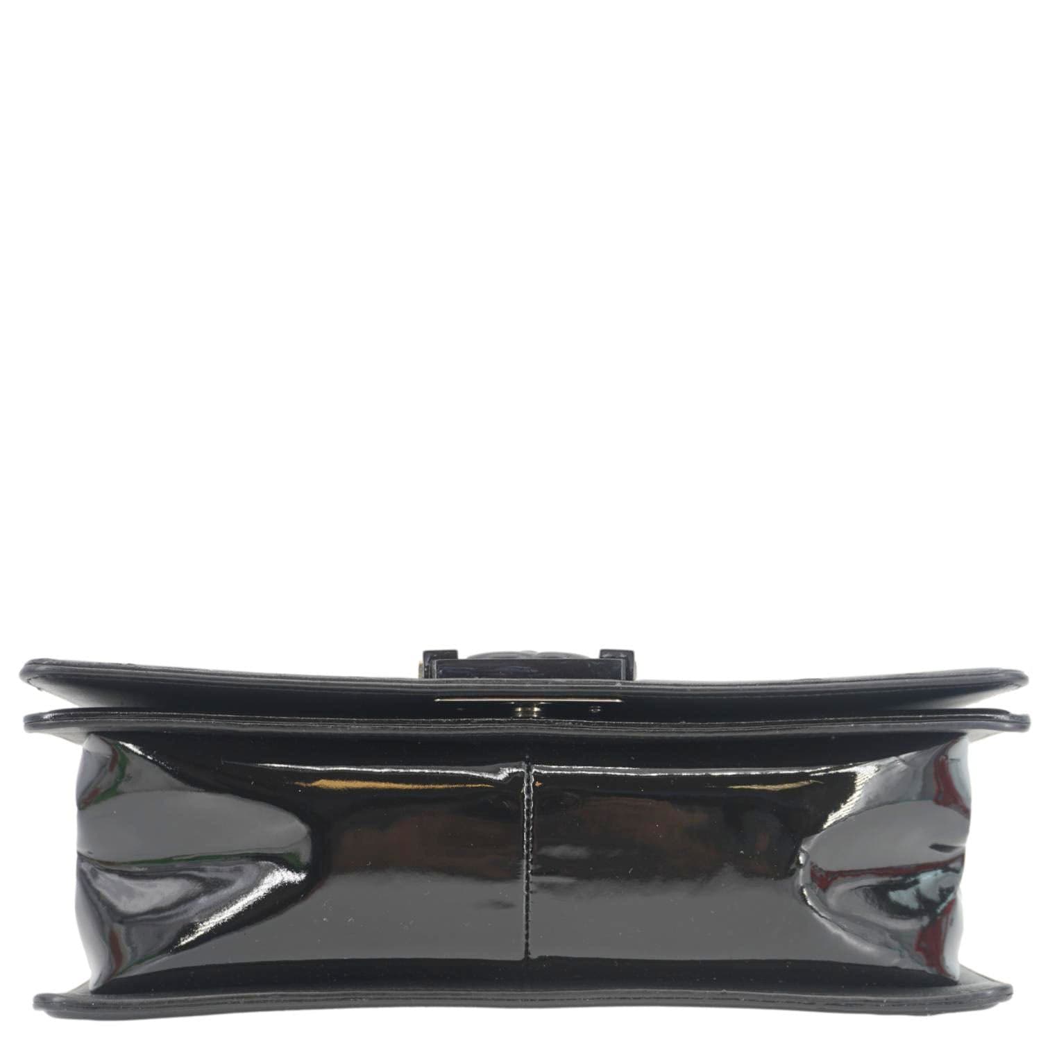 CHANEL Boy Flap Medium Plexiglass Patent Leather Crossbody Bag Black