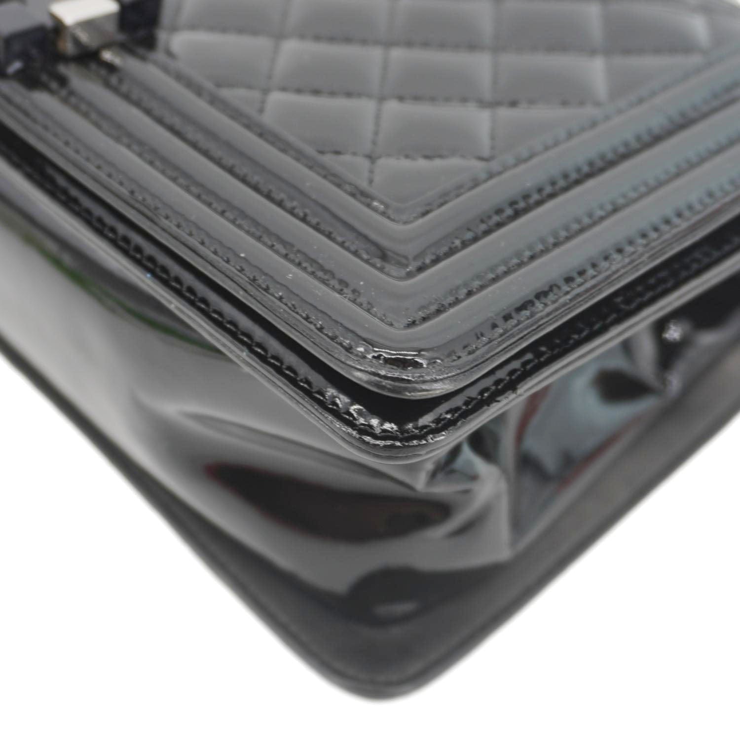 CHANEL Boy Flap Medium Plexiglass Patent Leather Crossbody Bag Black