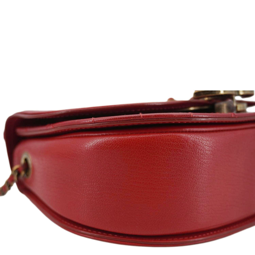 CHANEL Coco Curve Flap Small Quilted Calfskin Leather Messenger Bag Red
