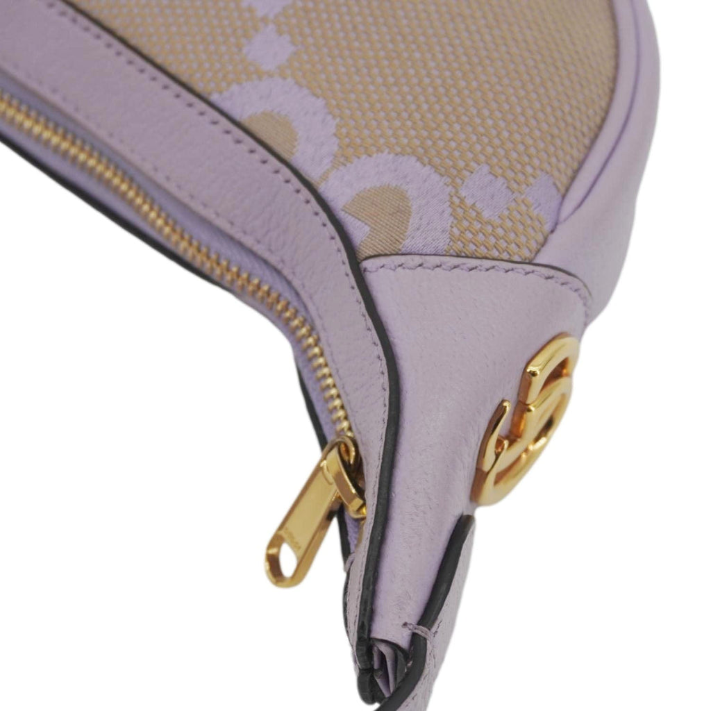 GUCCI Ophidia Half Moon Mini GG Canvas Hobo Bag Light Purple 658551