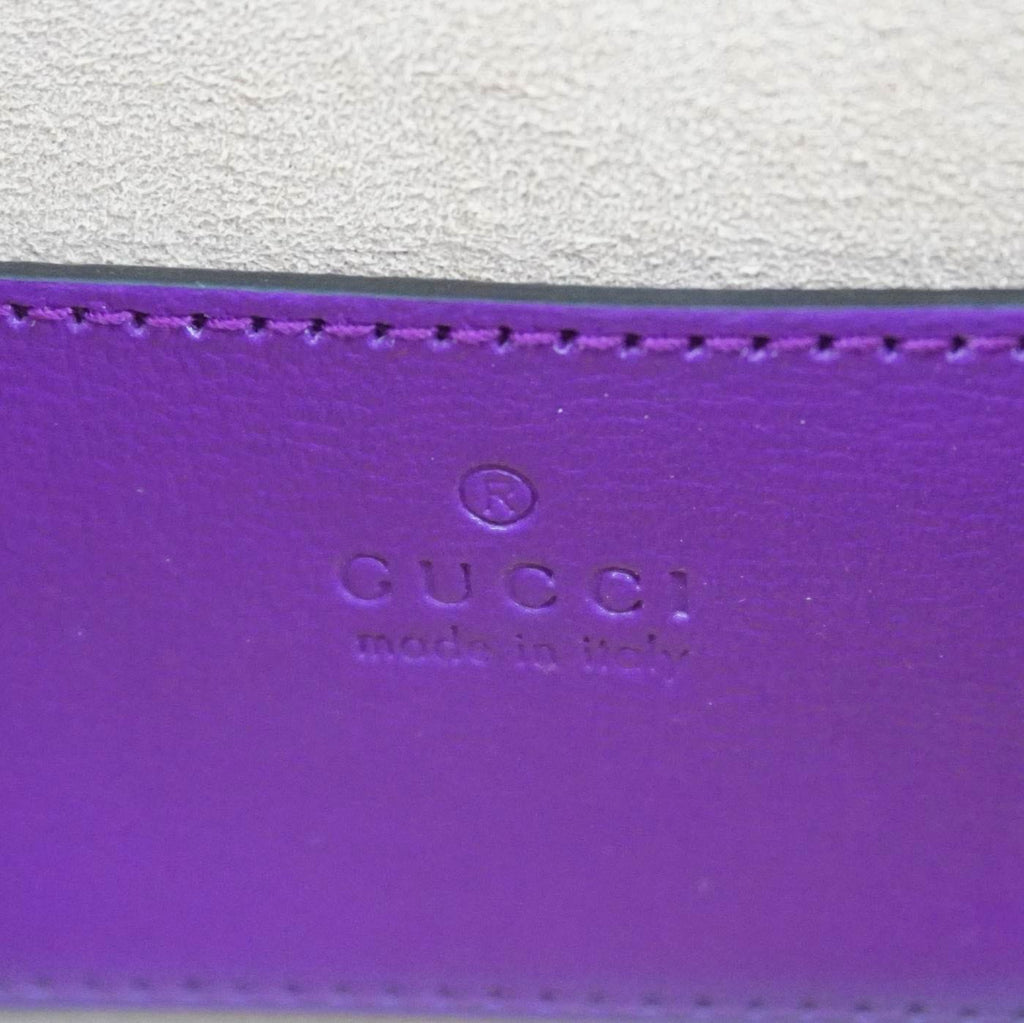 GUCCI Horsebit 1955 mini Leather Shoulder Bag Purple 724713
