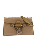 GUCCI Emily Medium GG Guccissima Patent Leather Chain Shoulder Bag Cream 295402