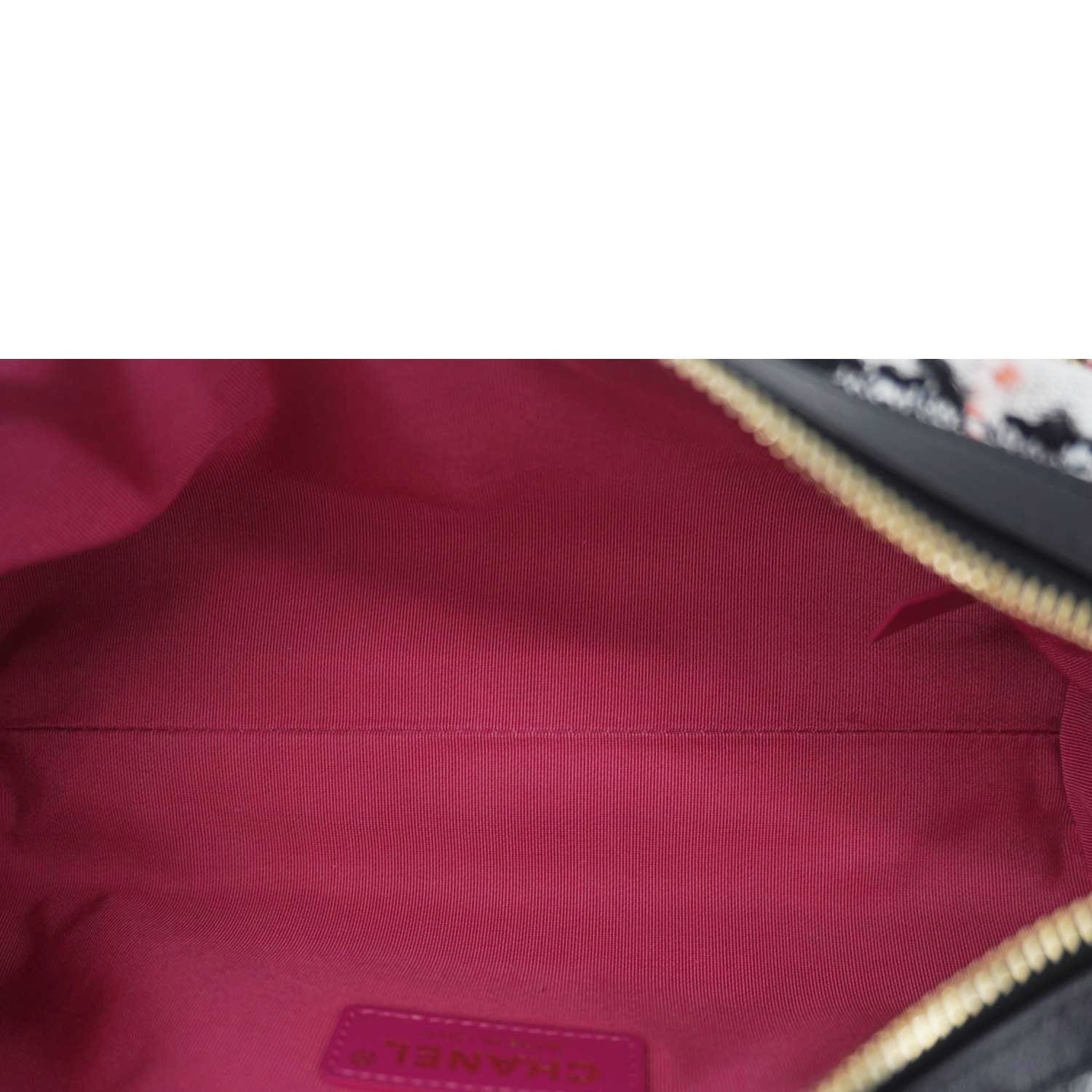 CHANEL Tweed Calfskin Signe Bowling Shoulder Bag Multicolor