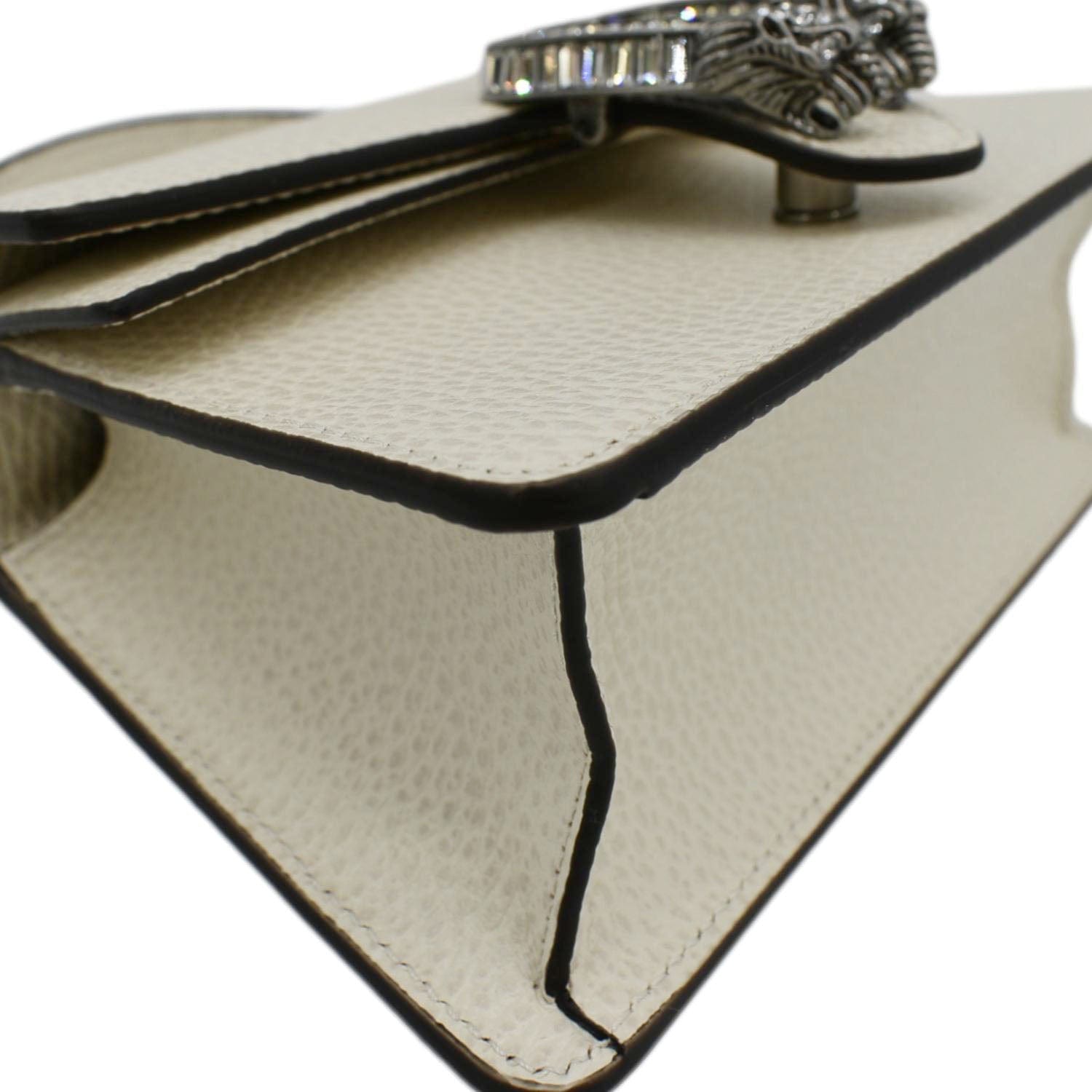 GUCCI Dionysus Mini Leather Top Handle Shoulder Bag Off White 752029