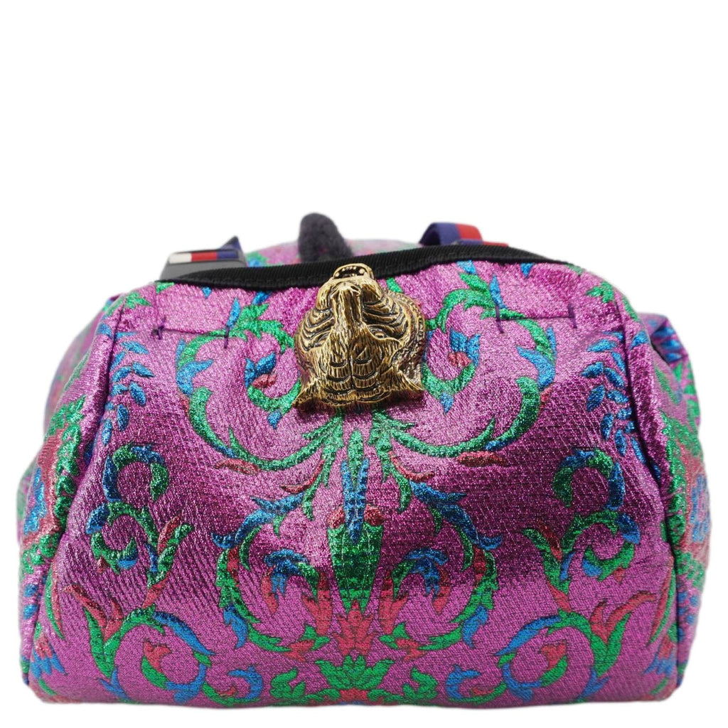 GUCCI Double Buckle Small Brocade Web Backpack Multicolor 466467