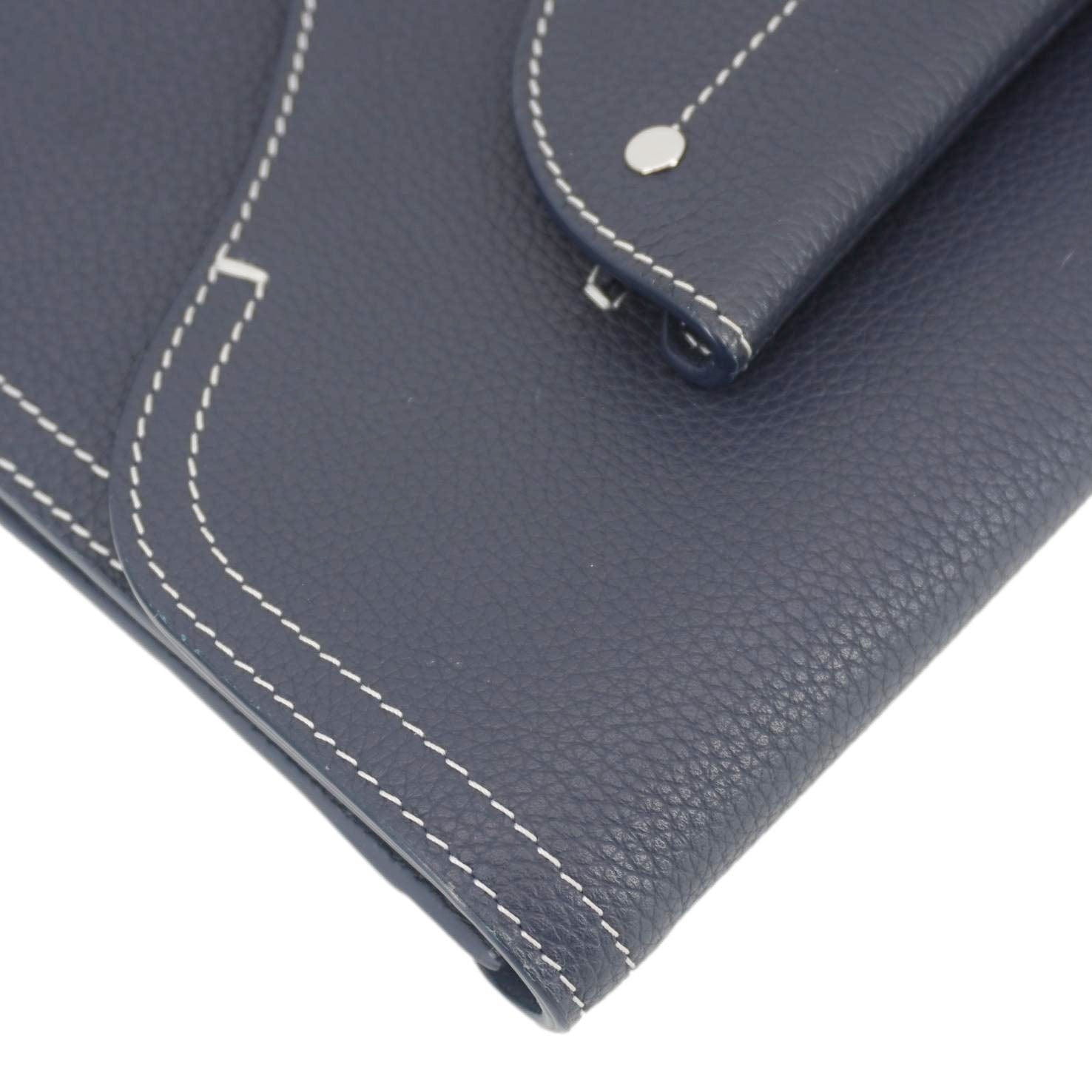 CHRISTIAN DIOR X KAWS Saddle Leather Wristlet Navy Blue