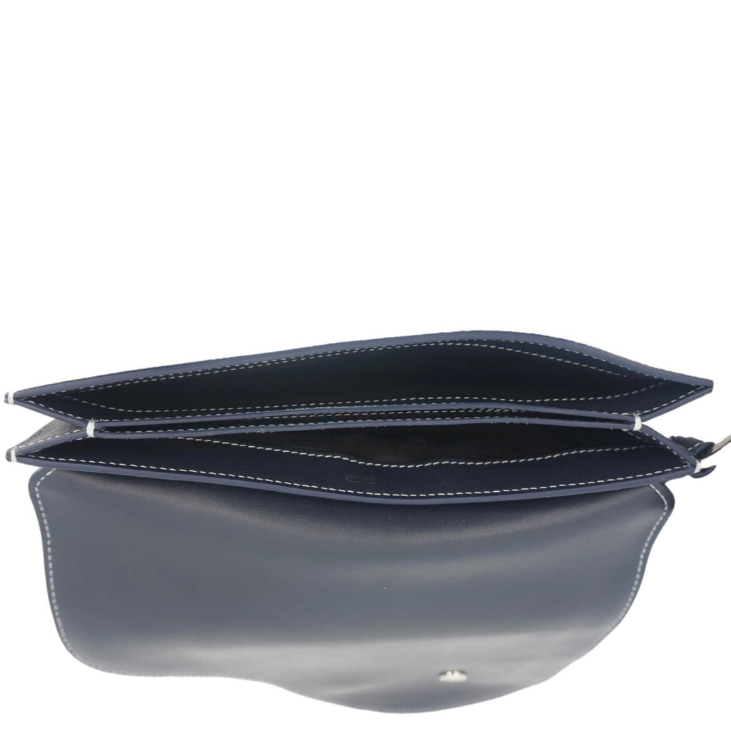 CHRISTIAN DIOR X KAWS Saddle Leather Wristlet Navy Blue
