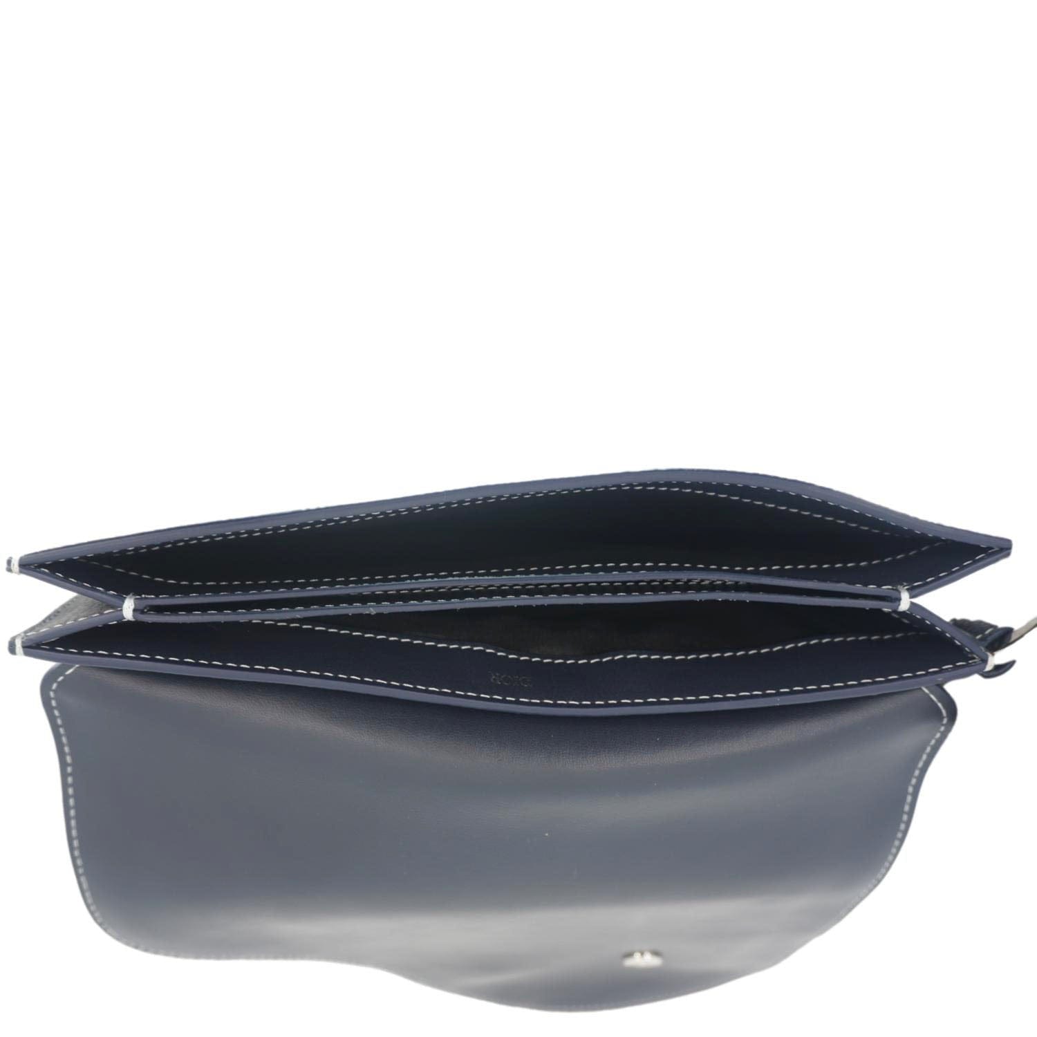 CHRISTIAN DIOR X KAWS Saddle Leather Wristlet Navy Blue
