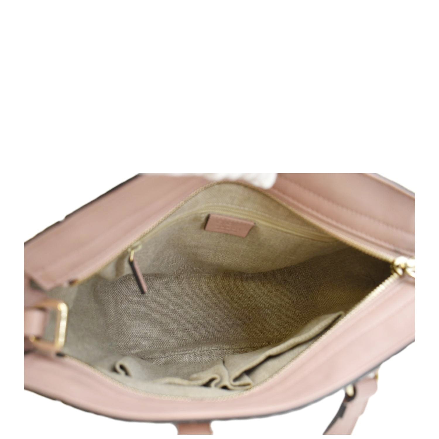 GUCCI Small Bree Microguccissima Leather Tote Crossbody Bag Pink 449241