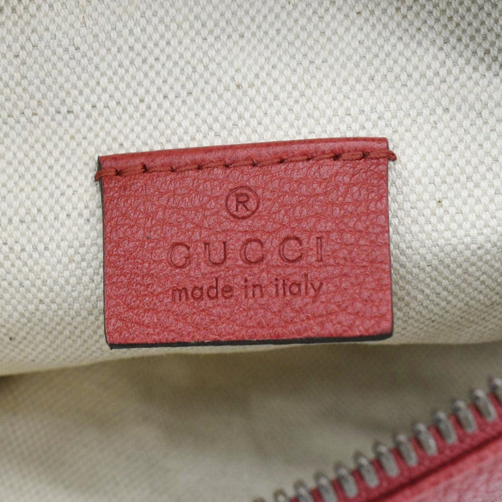 GUCCI Print Small Leather Belt Bag Red 527792