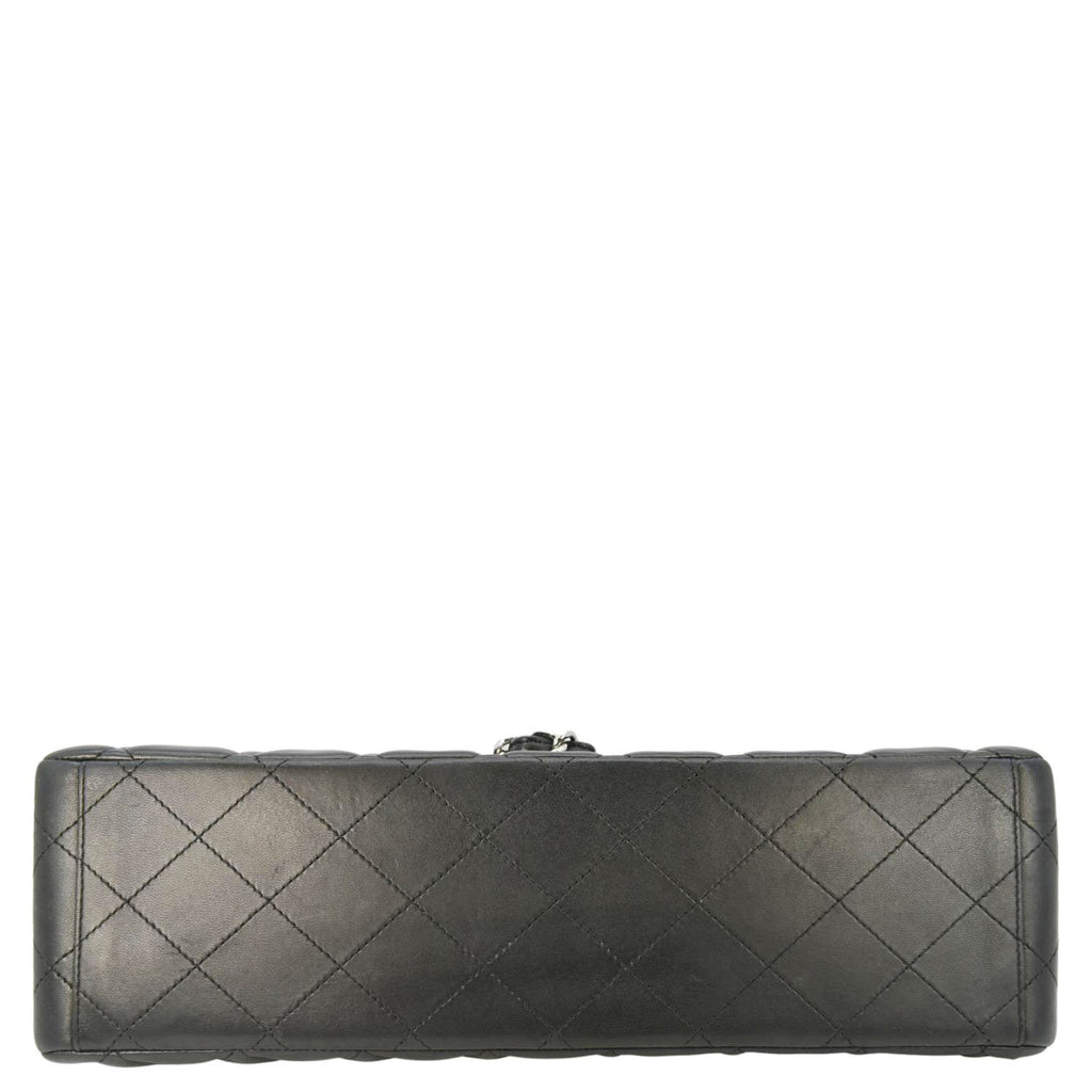 CHANEL Classic Maxi Double Flap Quilted Leather Crossbody Bag Black