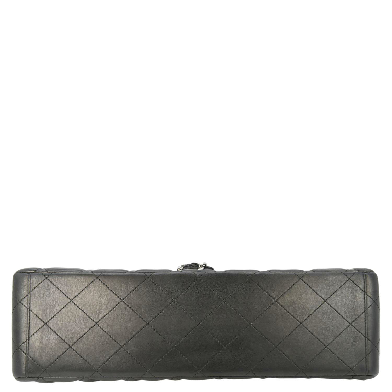 CHANEL Classic Maxi Double Flap Quilted Leather Crossbody Bag Black