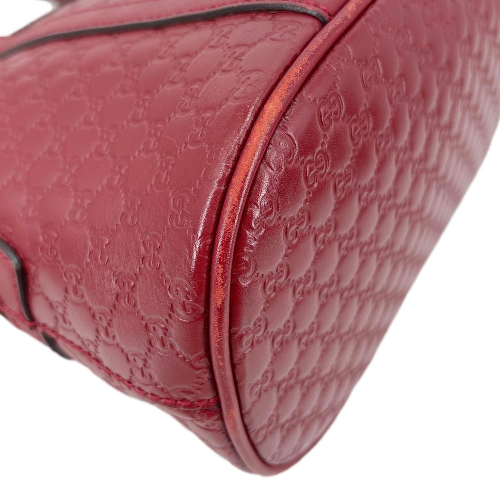 GUCCI Dome Mini Embossed Leather Crossbody Bag Red 449654