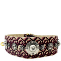 CHRISTIAN DIOR Studded Oblique Canvas Strap Burgundy