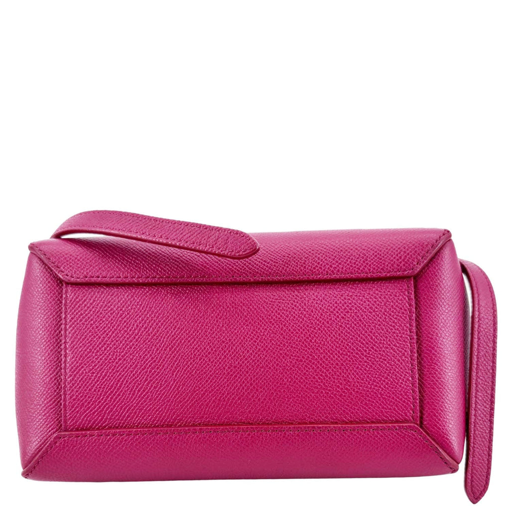 CELINE Micro Belt Grained Calfskin Leather Shoulder Bag Burgundy