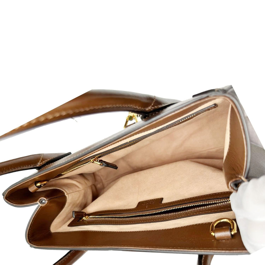 GUCCI Jackie 1961 Medium Web GG Supreme Canvas Tote Bag Beige 649016
