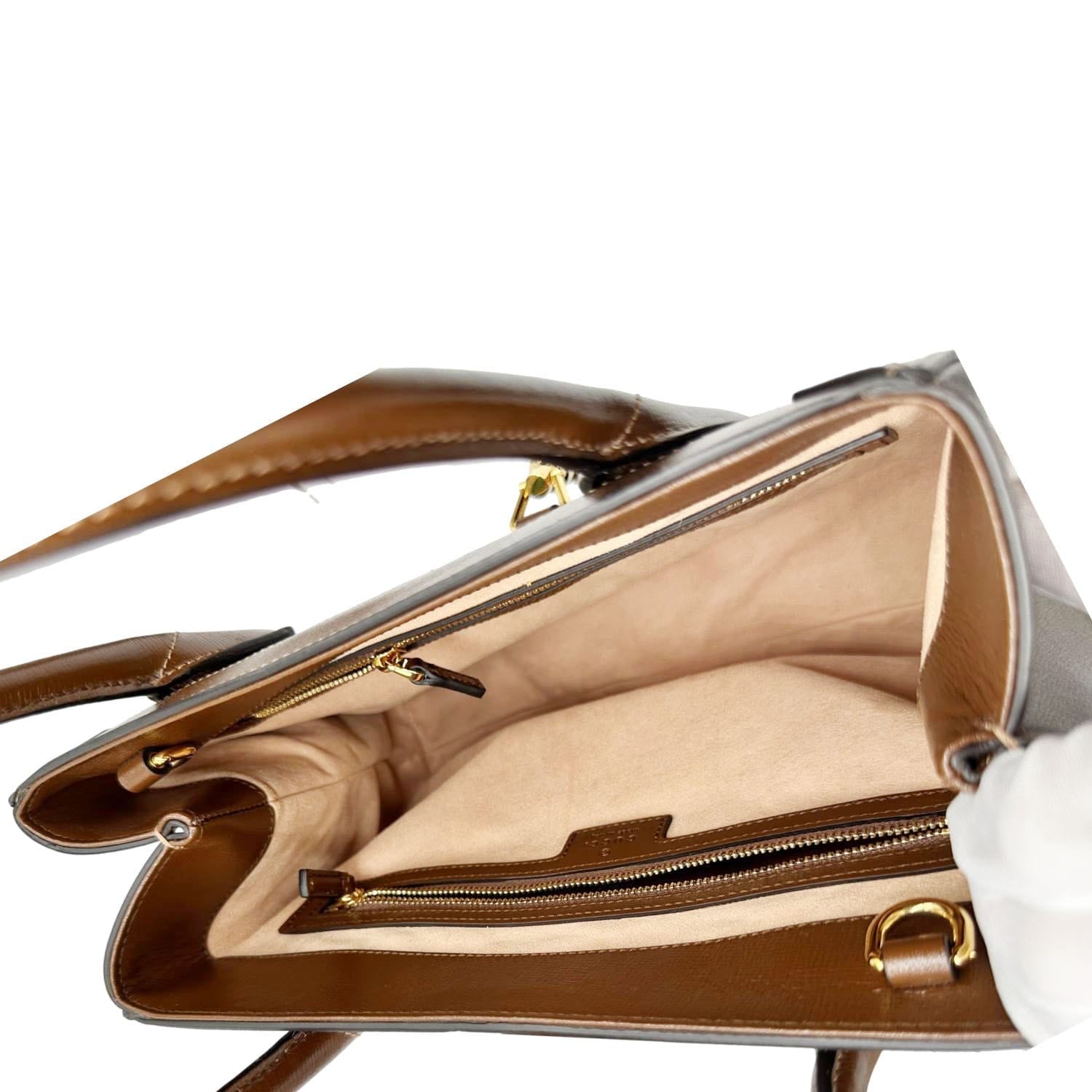 GUCCI Jackie 1961 Medium Web GG Supreme Canvas Tote Bag Beige 649016