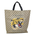 GUCCI L’Aveugle Par Amour Tiger Print GG Supreme Canvas Vertical Tote Bag Beige 450950