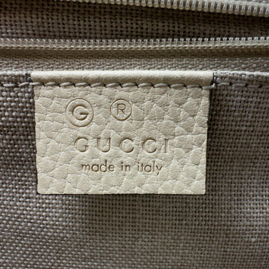 GUCCI Interlocking G Dollar Calfskin Top Handle Crossbody Bag Off White 510303