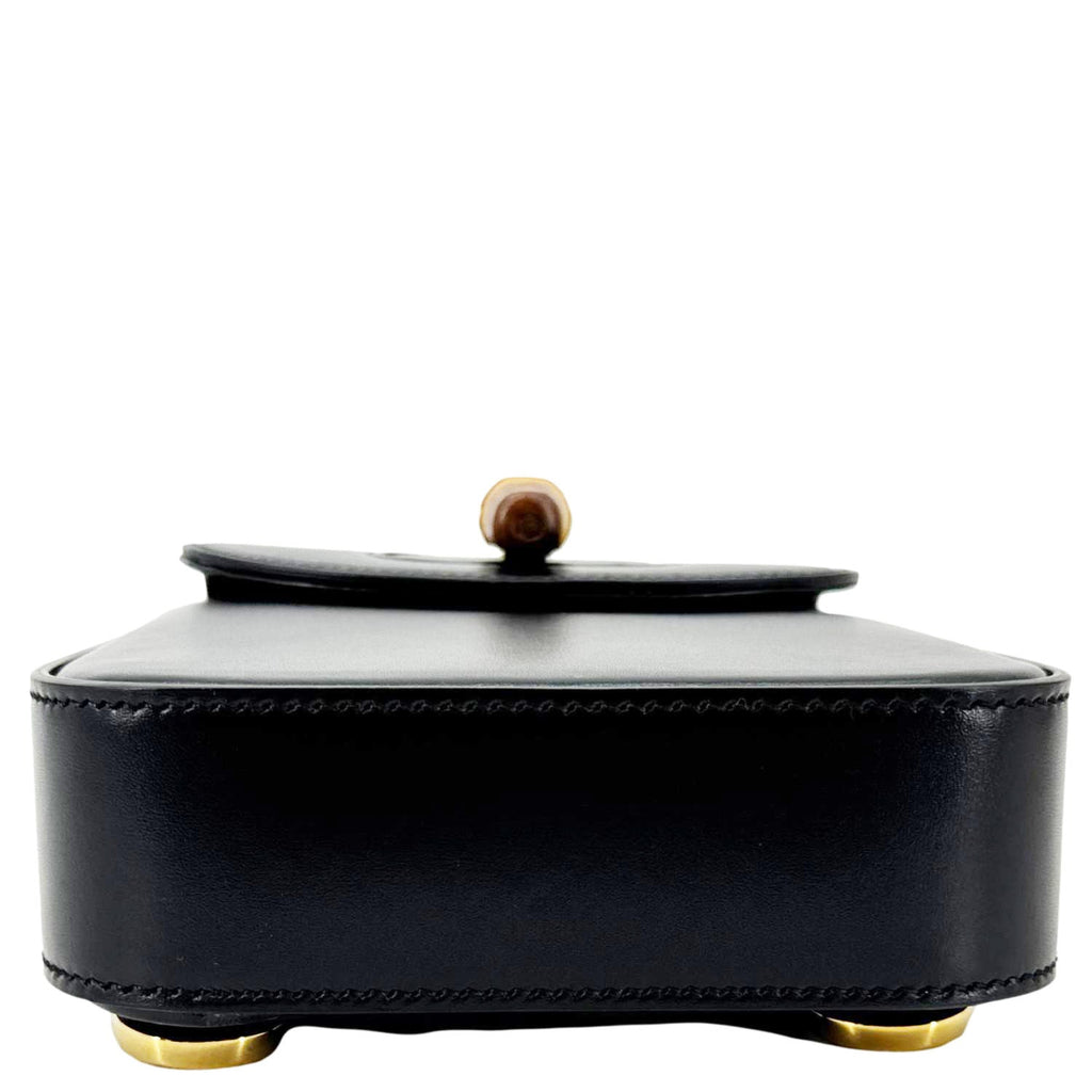 GUCCI Bamboo 3Way Calfskin Leather Shoulder Bag Black 702106