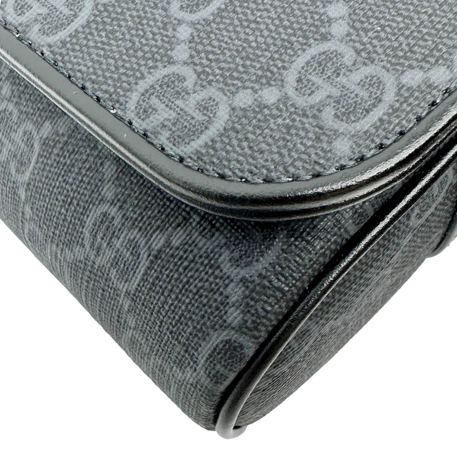 GUCCI Mini GG Supreme Canvas Messenger Bag Black 791741