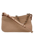 GUCCI GG Emblem Small Embossed Leather Shoulder Bag Pink 815278